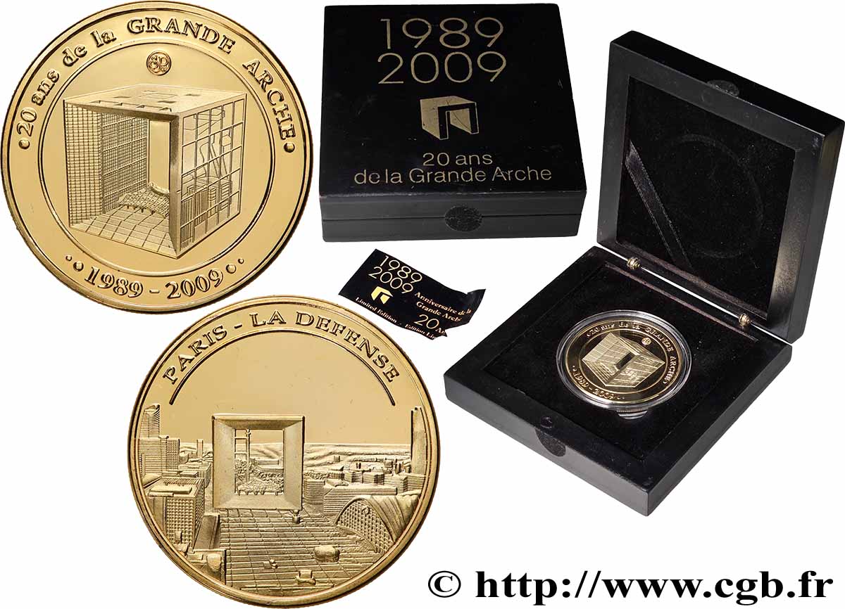 FUNFTE FRANZOSISCHE REPUBLIK Médaille, 20 ans de la grande arche fST
