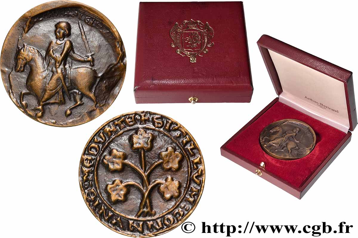 VILLES ET MAIRIES Médaille, Reproduction du sceau de Mantes la Jolie SPL