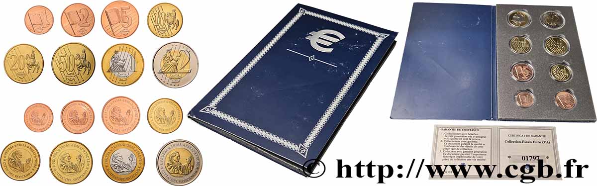 EUROPA Série de 8 médailles, Essai Euros Vatican SPL
