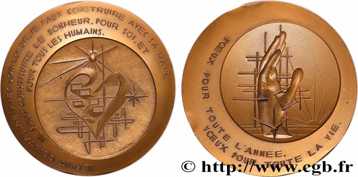 QUINTA REPUBBLICA FRANCESE Médaille, Voeux pour toute l’année q.SPL