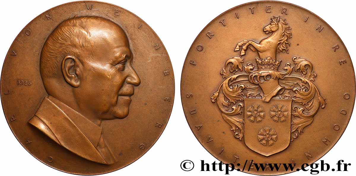 AUTRICHE - RÉPUBLIQUE Médaille, Carl von Weinberg TTB+