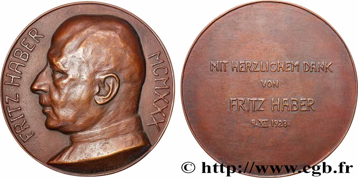 ALLEMAGNE - RÉPUBLIQUE DE WEIMAR Médaille, Fritz Haber SUP