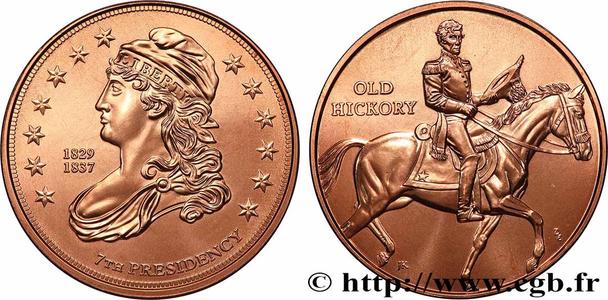 ESTADOS UNIDOS DE AMÉRICA Médaille, La liberté , Andrew Jackson, Les premières épouses EBC