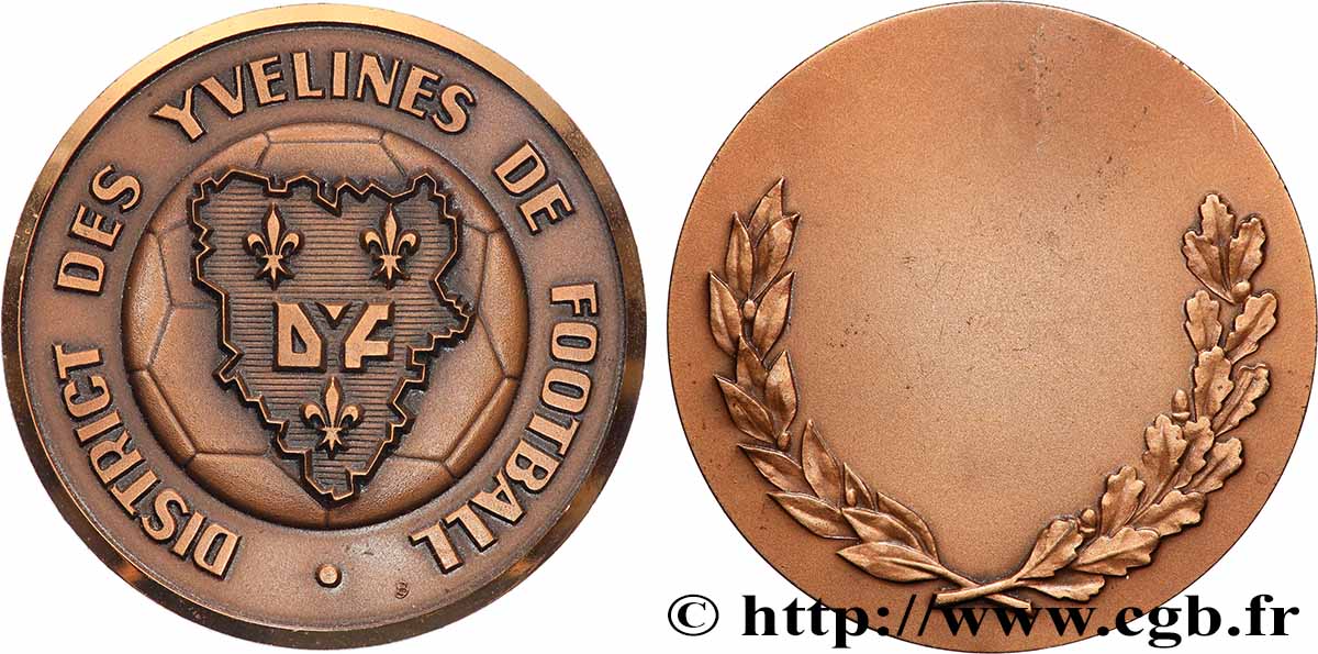 FUNFTE FRANZOSISCHE REPUBLIK Médaille, District des Yvelines de Football VZ