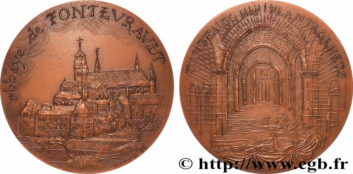 CINQUIÈME RÉPUBLIQUE Médaille, Abbaye de Fontevrault SUP