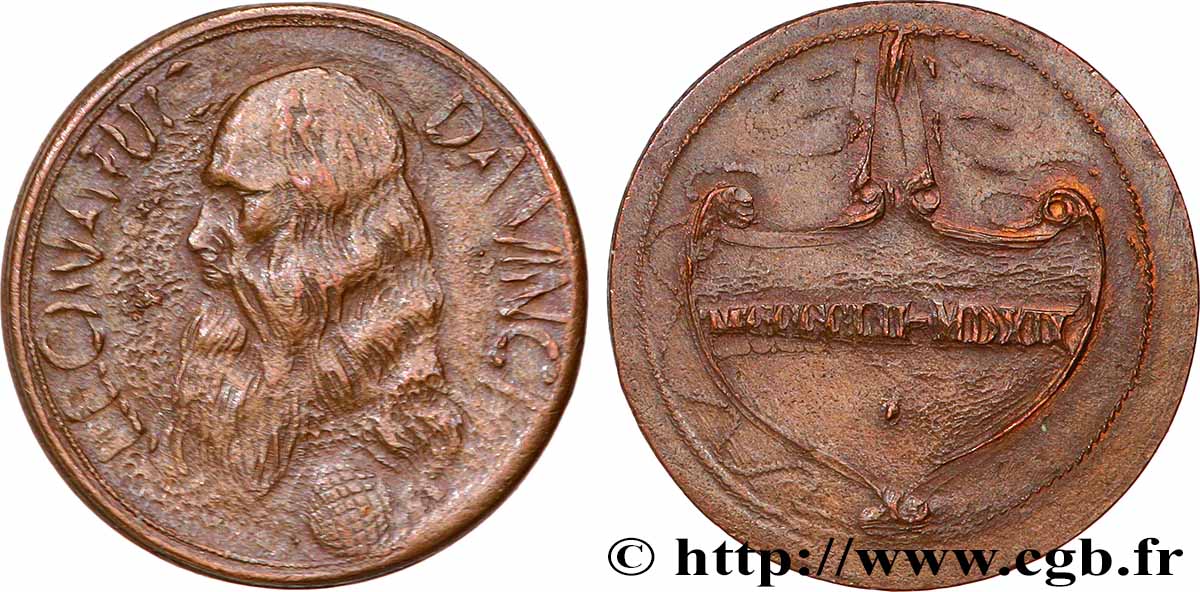 ITALIEN Médaille, Léonard de Vinci fVZ