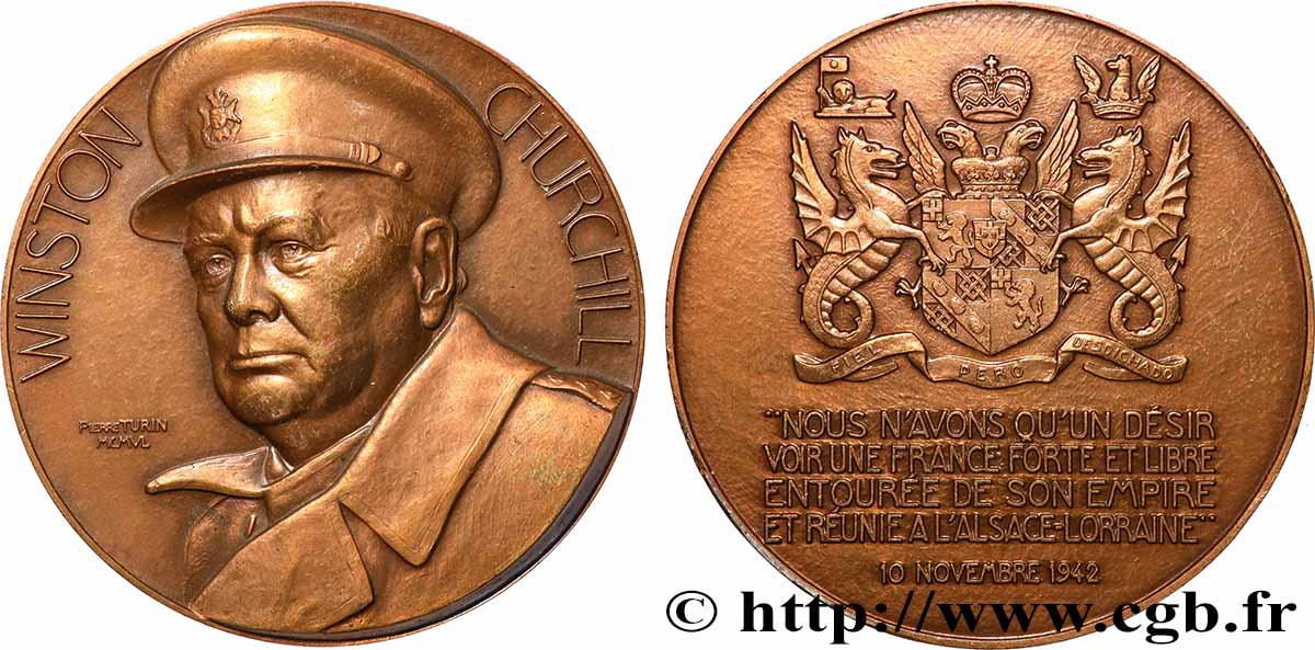 VEREINIGTEN KÖNIGREICH Médaille, Sir Winston Churchill, refrappe fVZ/VZ