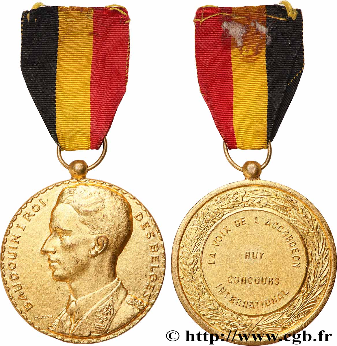BELGIQUE - ROYAUME DE BELGIQUE - BAUDOUIN Ier Médaille, La voix de l’accordeon TTB+