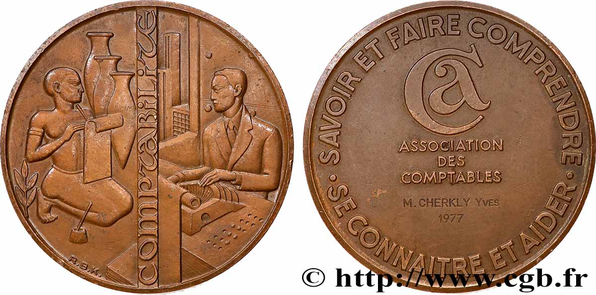 FUNFTE FRANZOSISCHE REPUBLIK Médaille, Comptabilité fVZ