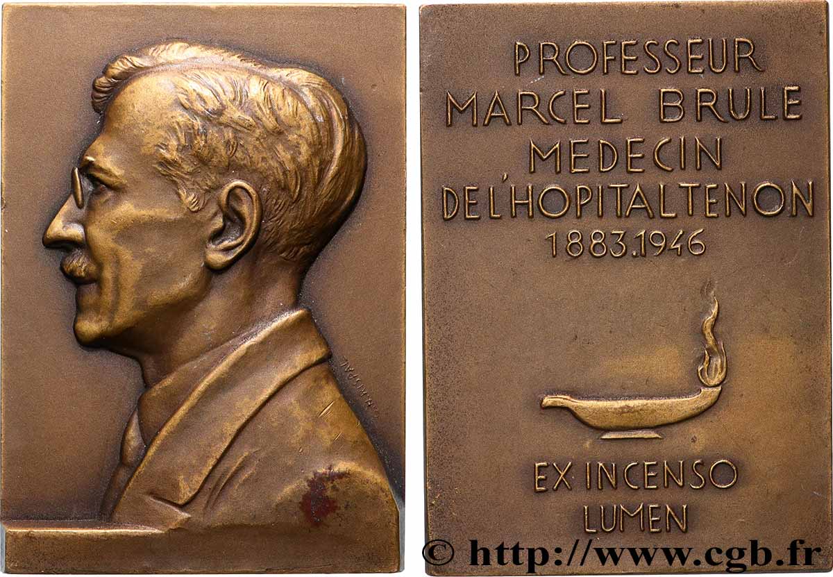 SCIENCES & SCIENTIFIQUES Plaquette, Professeur Marcel Brulé, commémoration de son décès SPL