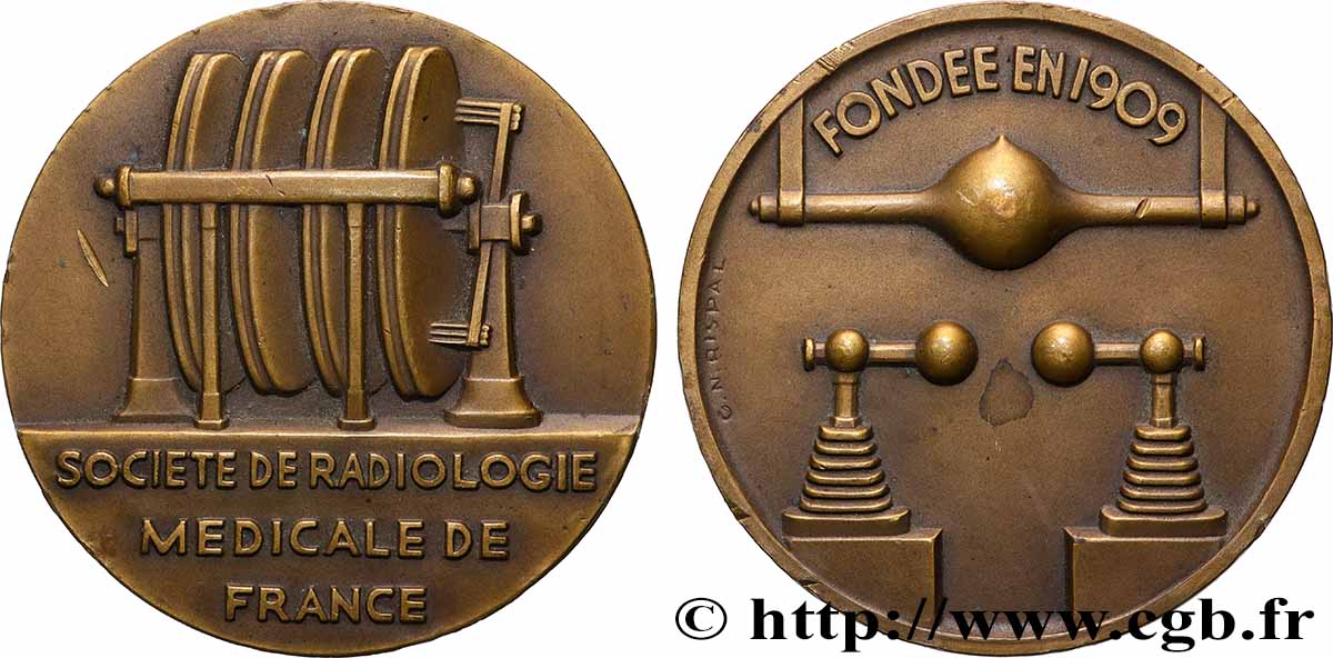 MÉDECINE - SOCIÉTÉS MÉDICALES Médaille, Société de radiologie médicale de France fVZ
