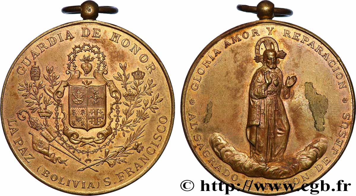 BOLIVIEN Médaille, Sacré coeur fVZ