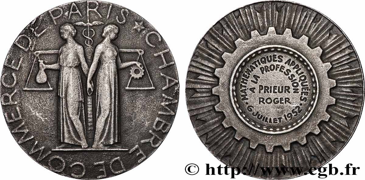 VIERTE FRANZOSISCHE REPUBLIK Médaille, Chambre de commerce de Paris SS
