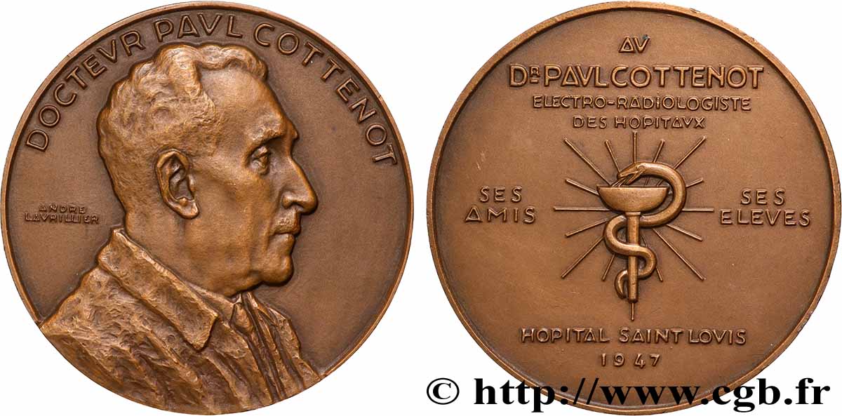 IV REPUBLIC Médaille, Docteur Paul Cottenot AU