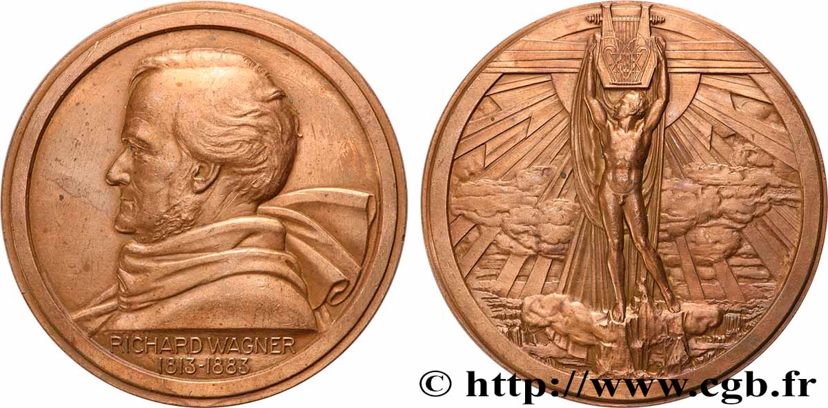 ARTISTS : DANCERS, MUSICIANS, COMPOSITORS Médaille, Richard Wagner XF