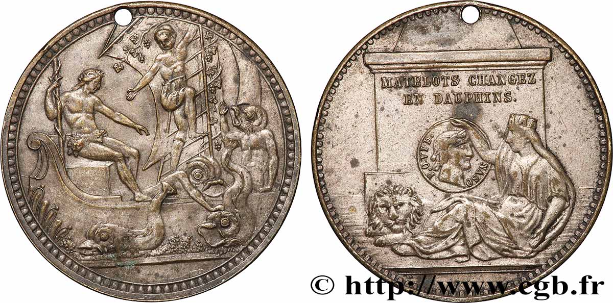 LITERATURE : WRITERS - POETS Médaille, Matelots changez en dauphins SS