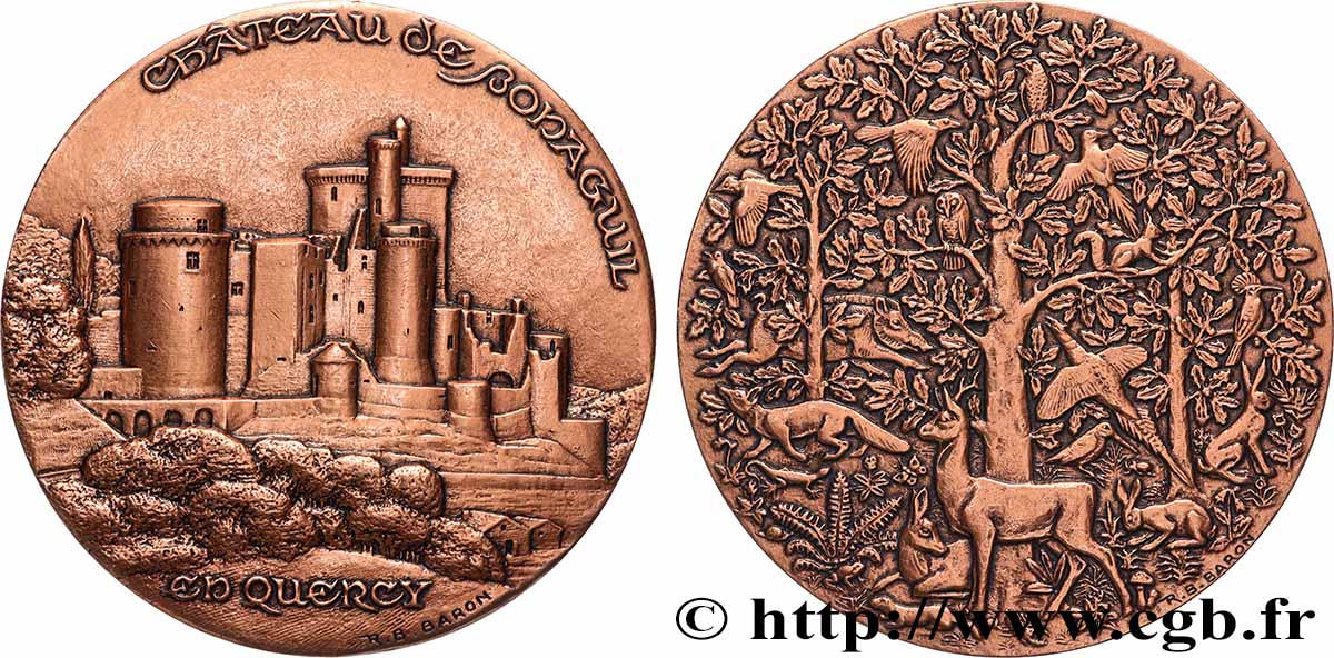 BUILDINGS AND HISTORY Médaille, Château de Bonaguil, refrappe MS