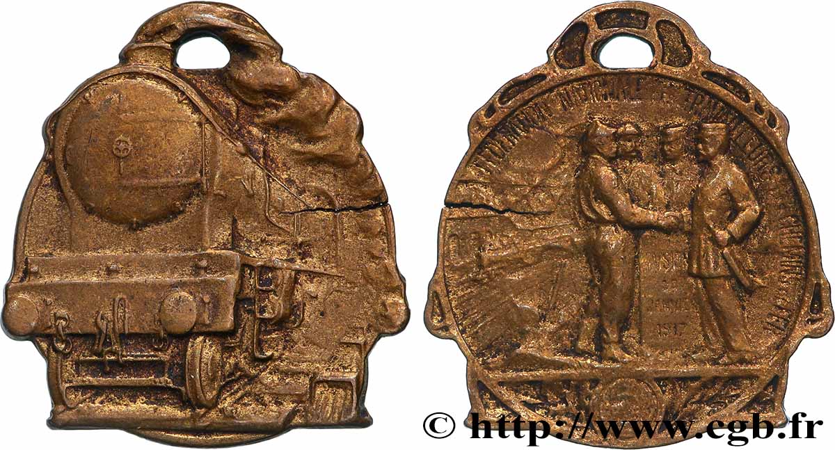 DRITTE FRANZOSISCHE REPUBLIK Médaille, Fédération nationale des travailleurs des chemins de fer fVZ