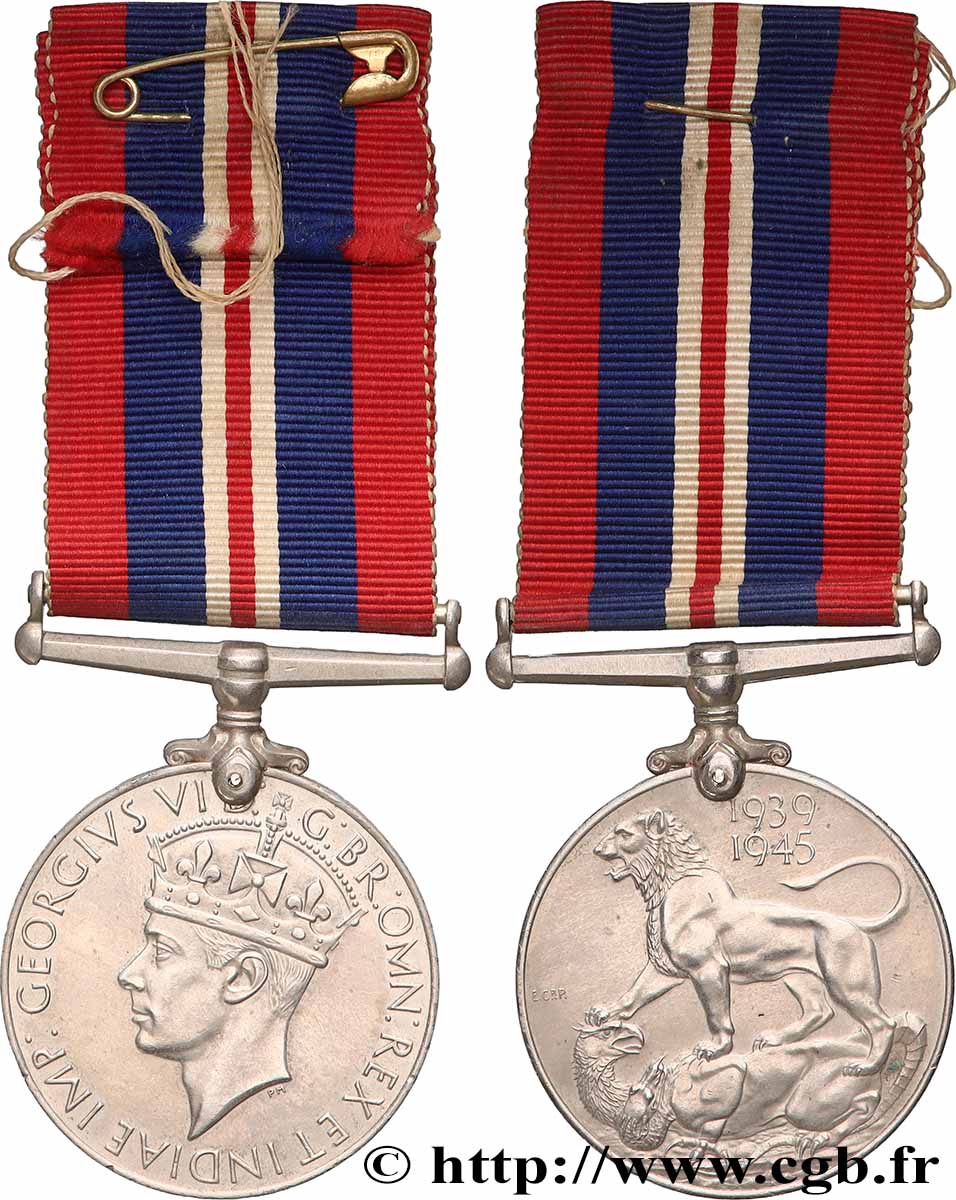 GRANDE-BRETAGNE - GEORGES VI Médaille de guerre, 1939-1945 fVZ