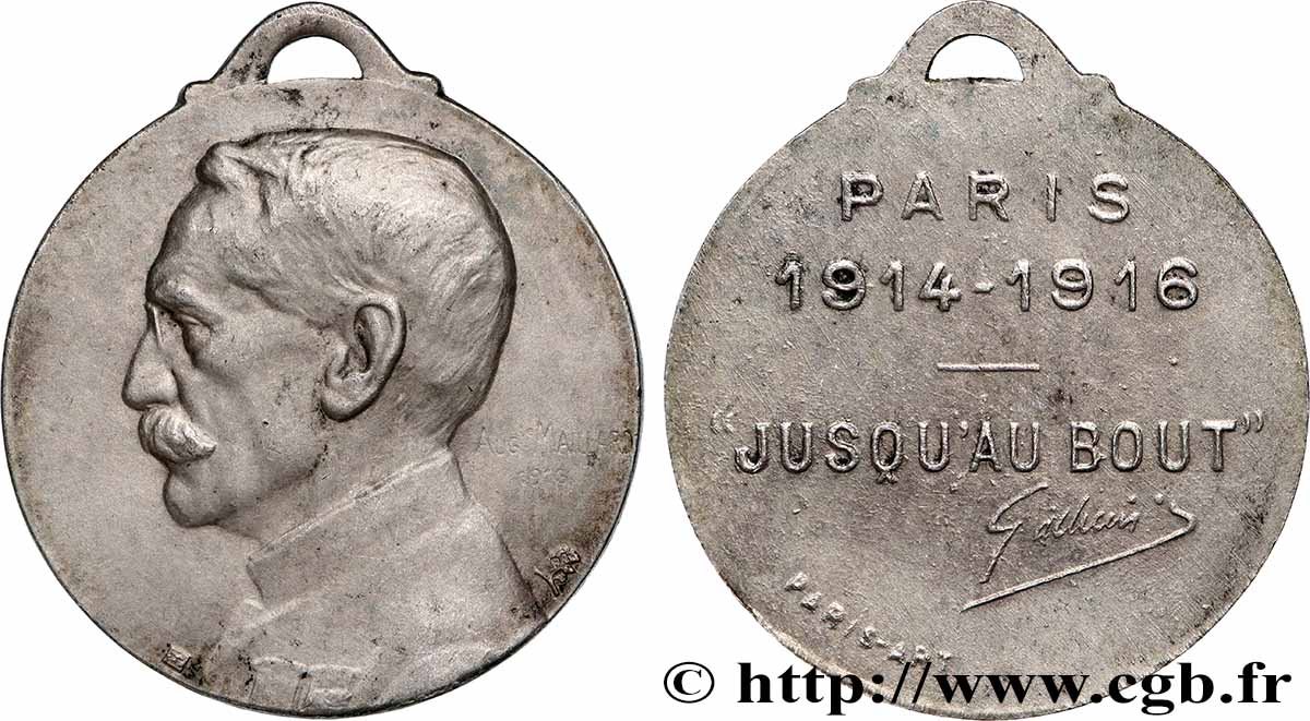DRITTE FRANZOSISCHE REPUBLIK Médaille “Jusqu’au bout” du général Gallieni fVZ