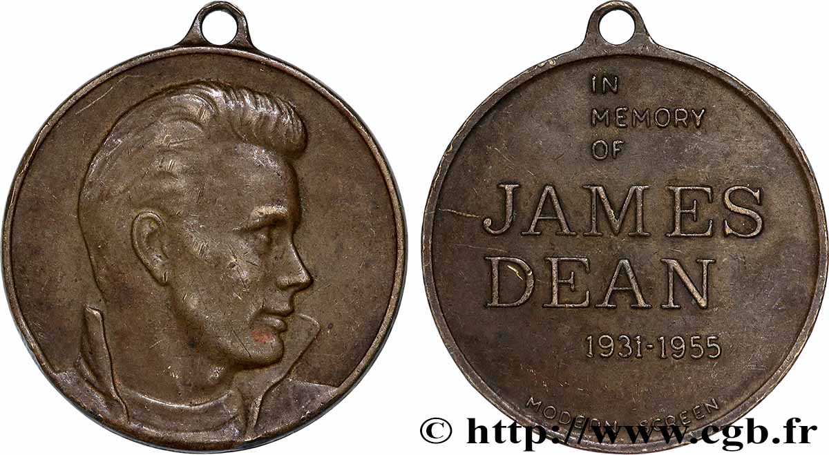 VEREINIGTE STAATEN VON AMERIKA Médaille, A la mémoire de James Dean fVZ