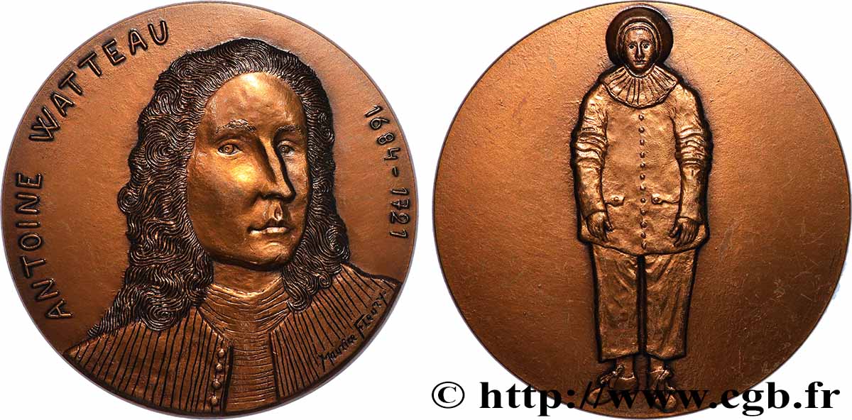 QUINTA REPUBBLICA FRANCESE Médaille, Antoine Watteau SPL/q.SPL