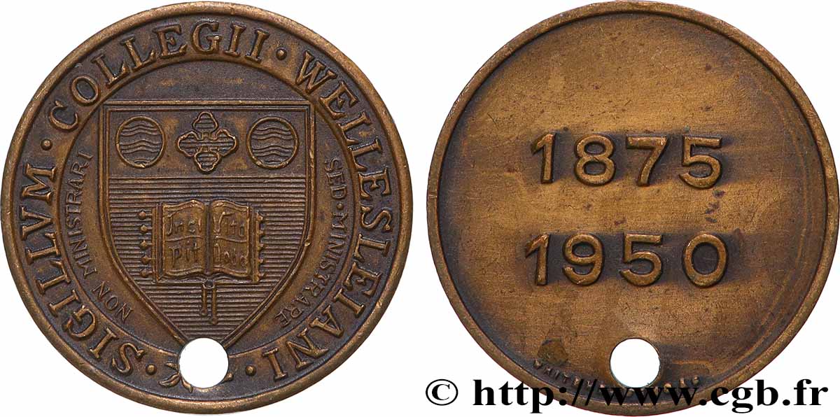 UNITED STATES OF AMERICA Médaille, Collège Wellesley AU