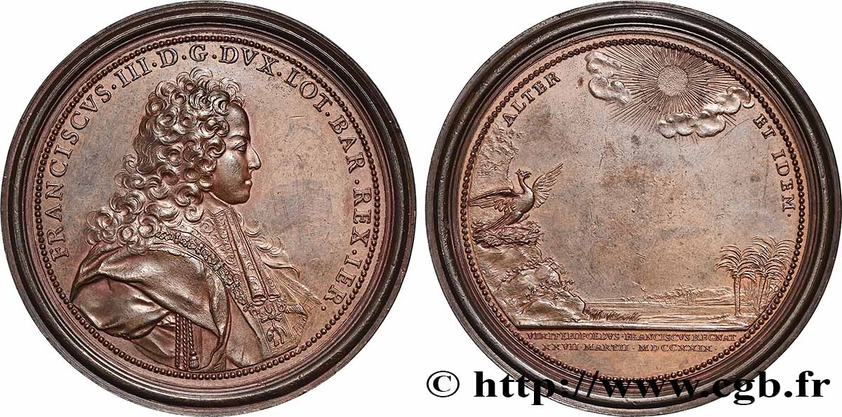 LORRAINE - DUCHÉ DE LORRAINE - FRANÇOIS III Médaille, François III, le phénix AU