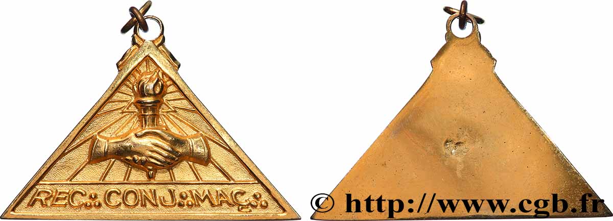 FREEMASONRY Médaille, Reconnaissance conjuguale maçonnique AU