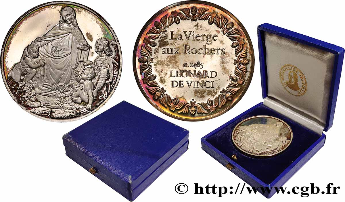 THE 100 GREATEST MASTERPIECES Médaille, La Vierge aux rochers de De Vinci Polierte Platte