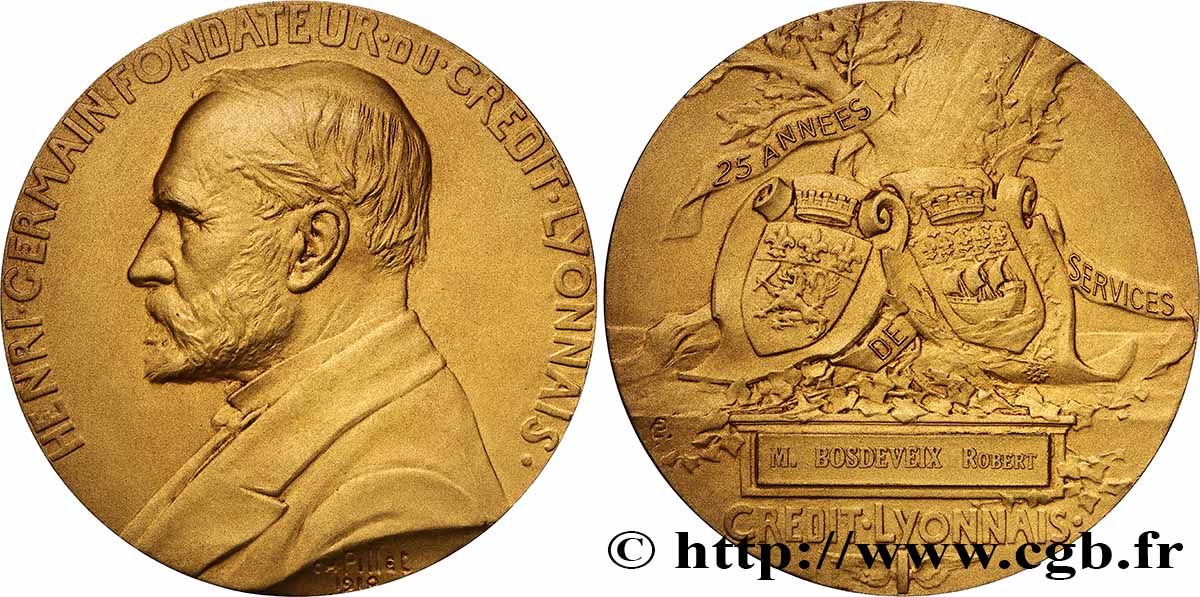 TROISIÈME RÉPUBLIQUE Médaille, Crédit Lyonnais SUP