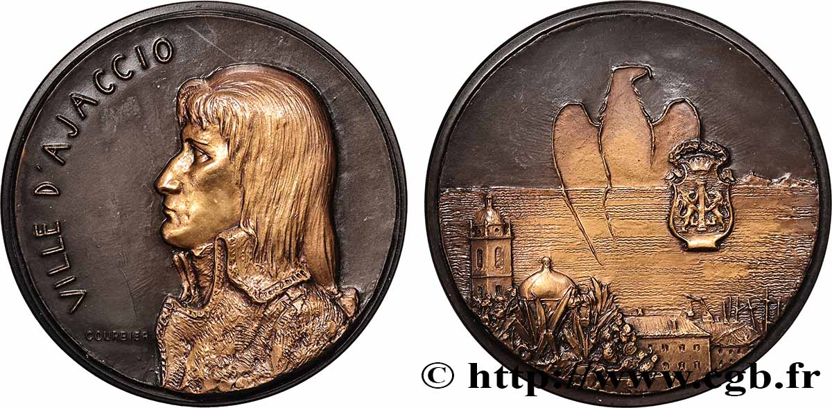 V REPUBLIC Médaille, Ville d’Ajaccio et Bonaparte AU