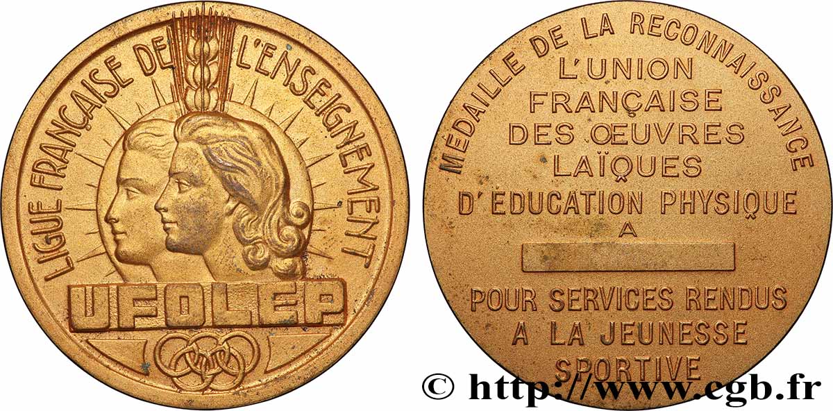 V REPUBLIC Médaille, Ligue française de l enseignement AU
