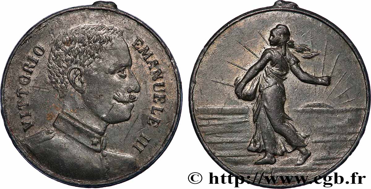 ITALIEN - ITALIEN KÖNIGREICH - VIKTOR EMANUEL III. Médaille, Victor Emmanuel III, La Semeuse SS