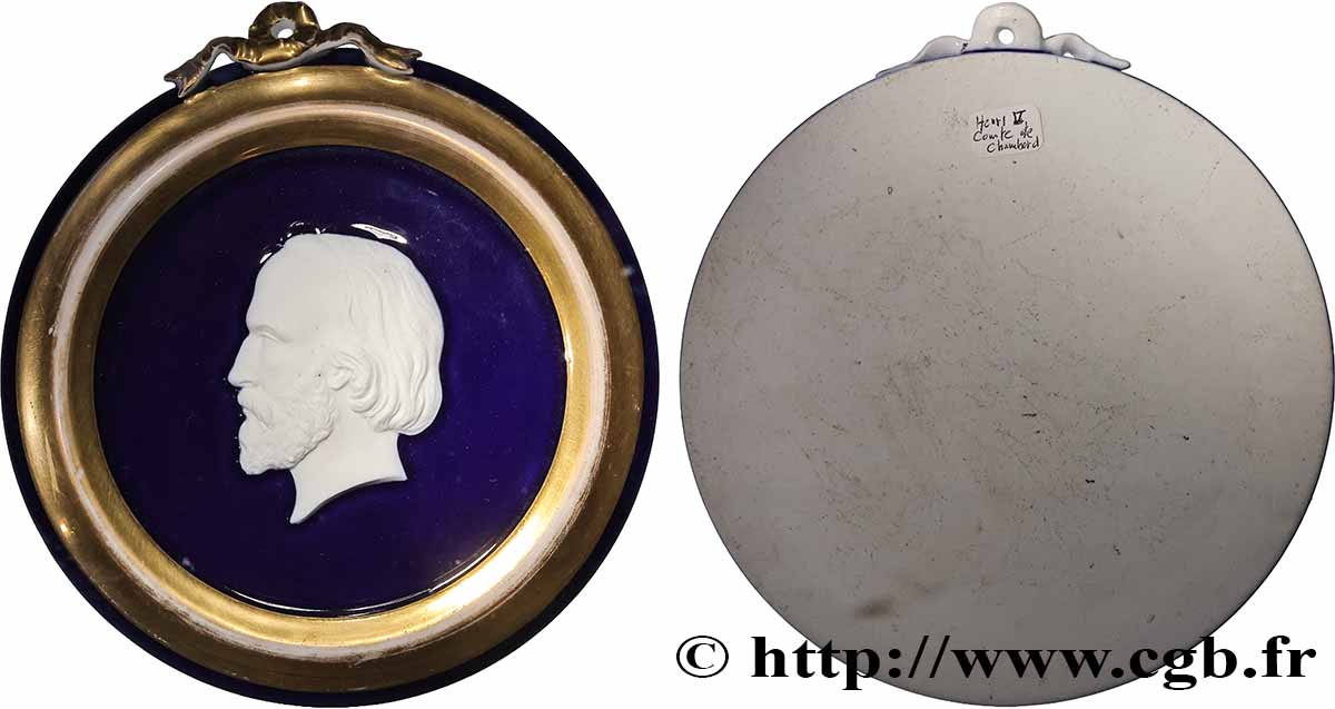 HENRI V COMTE DE CHAMBORD Médaillon en biscuit, Henri V TTB+