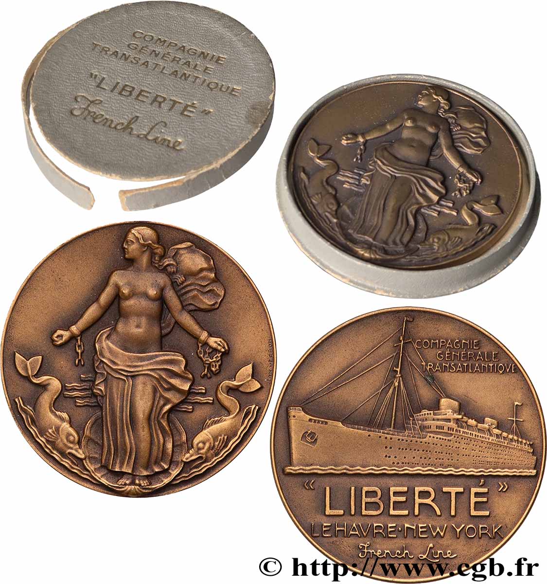 IV REPUBLIC Médaille, Paquebot “Liberté” AU