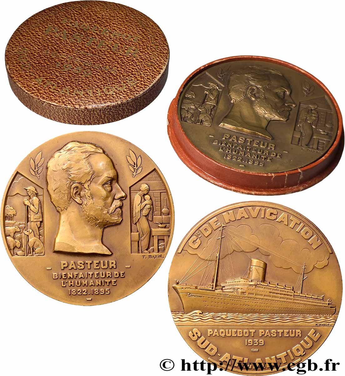 III REPUBLIC Médaille, Paquebot Pasteur AU