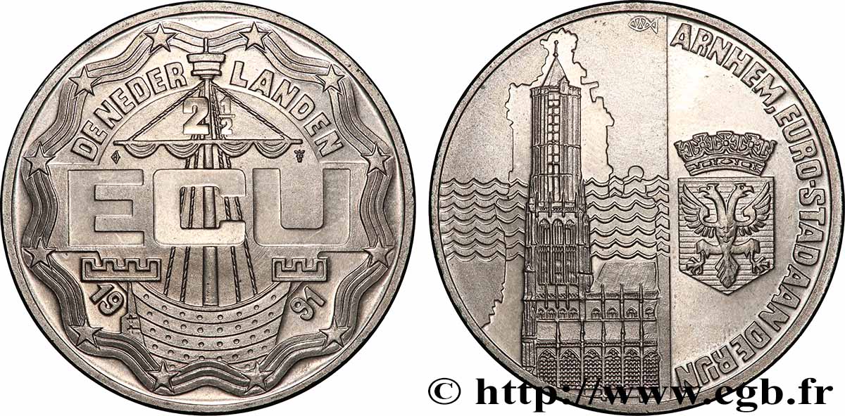 NETHERLANDS Médaille, Arnhem, ville européenne sur le Rhin XF