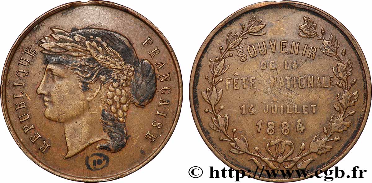 TROISIÈME RÉPUBLIQUE Médaille, Fête nationale SS