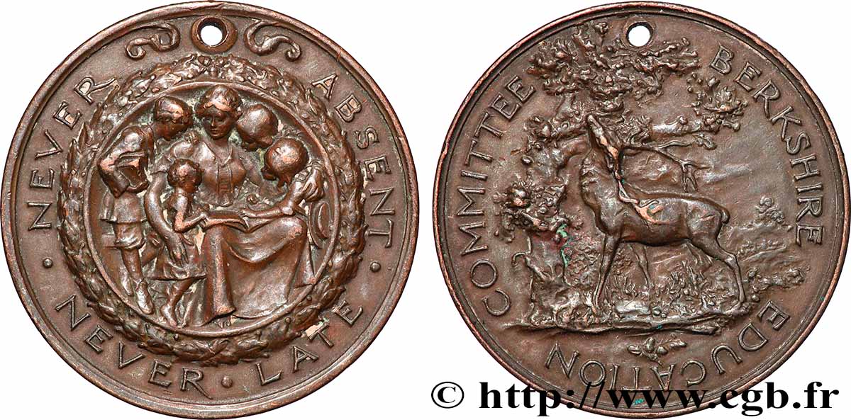 ANGLETERRE Médaille, Comité de l’éducation du Berkshire TTB+