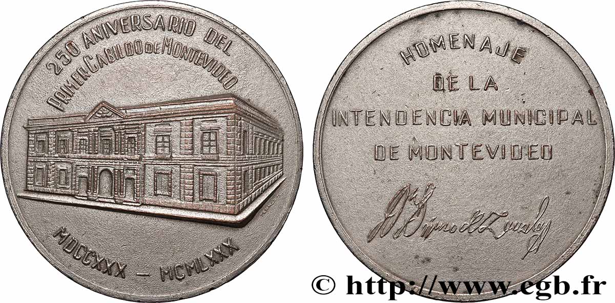 URUGUAY Médaille, Hommage du gouvernement municipal de Montevideo q.SPL