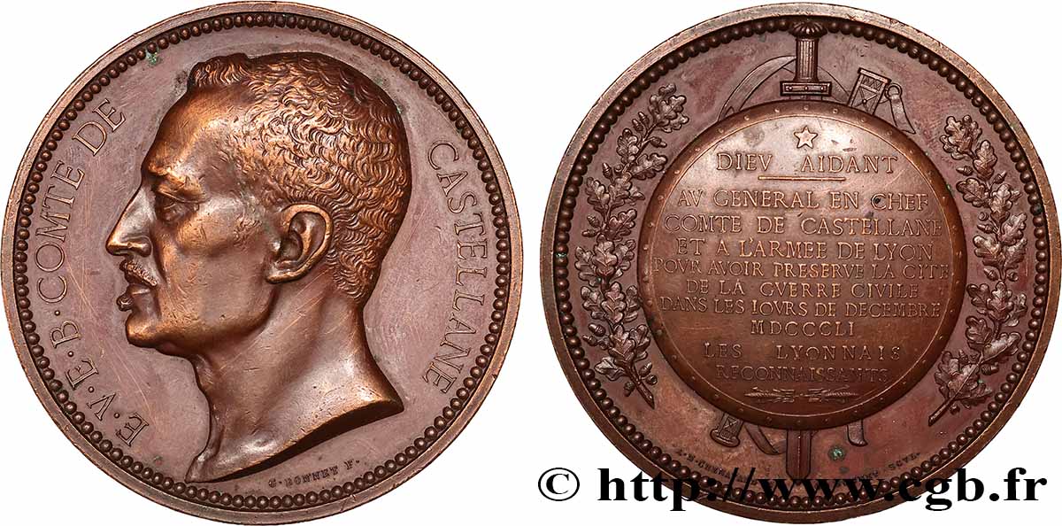 SECOND REPUBLIC Médaille, Esprit Victor Elisabeth Boniface, comte de Castellane AU