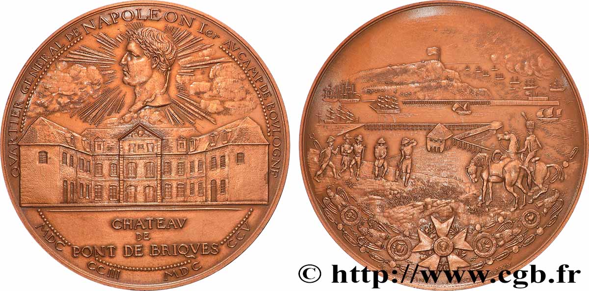 FUNFTE FRANZOSISCHE REPUBLIK Médaille, Napoléon Ier au château de Pont-de-Briques et au camp de Boulogne VZ