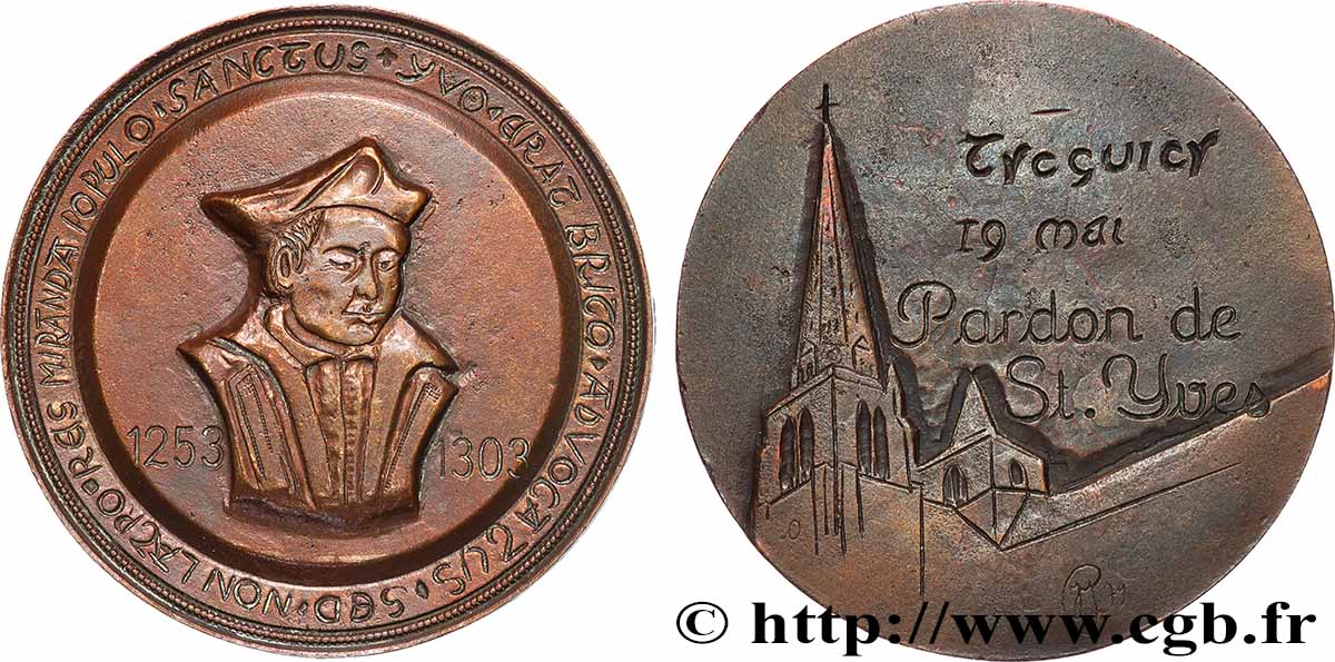 RELIGIOUS MEDALS Médaille, Grand Pardon de Saint-Yves à Tréguier AU