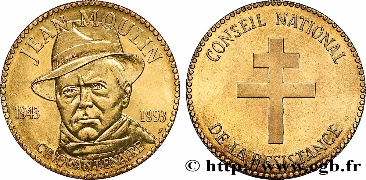 PERSONNAGES CÉLÈBRES Médaille, Jean Moulin, Conseil national de la résistance SUP