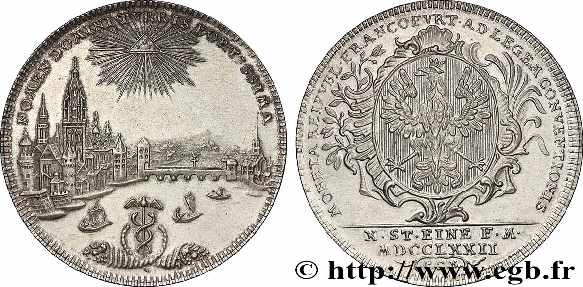 GERMANY Médaille, Société de la Banque pour l’économie commune, refrappe du Konventionsthaler de Francfort AU