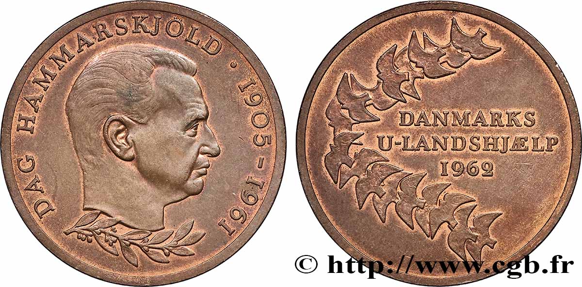 DANEMARK - ROYAUME DU DANEMARK - Frédéric IX Médaille, Dag Hammarskjold AU