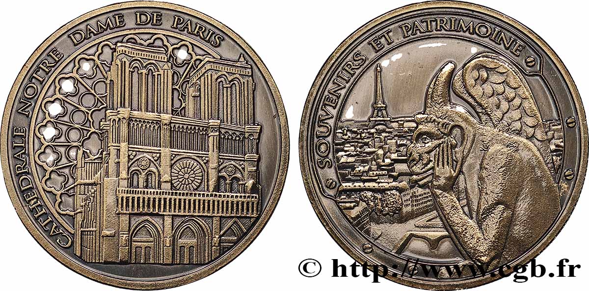 ÎLE MAURICE Médaille, Cathédrale Notre Dame de Paris AU