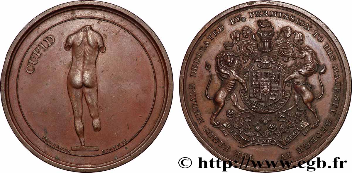 GREAT BRITAIN - GEORGE IV Médaille, Cupidon, Elgin medals XF/AU