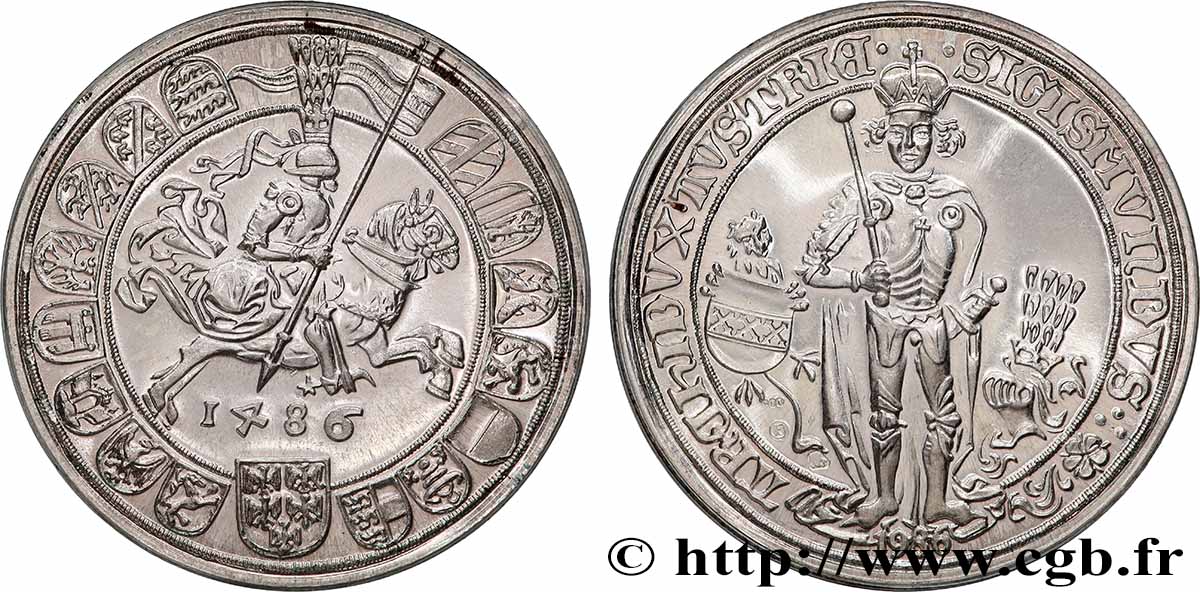 AUSTRIA - ARCHDUKE SIGISMUND OF TYROL Médaille, 500 ans du Thaler de Sigismund MS
